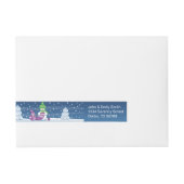 クレフティ雪だるま編み物スカーフ ラップアラウンド宛名ラベル (正面)