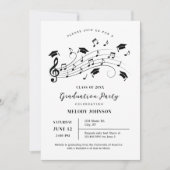 クレフ、 音符記号とミュージカルノートPentagram卒業 招待状 (正面)