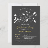 クレフ、 音符記号と音楽ノートPentagram卒業Invita 招待状 (正面)