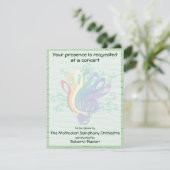 クレフ、 音符記号ブーケコンサート招待状 招待状 (スタンド正面)