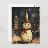 クレプメリーマス不気味雪だるまゴシックヴィンテージ ポストカード (正面/裏面)