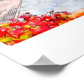 クレマイタリア旅行水の色の手描き ポスター (角)