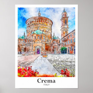 クレマイタリア旅行水の色の手描き ポスター
