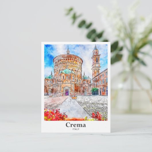 クレマイタリア旅行水の色の手描き ポストカード (スタンド正面)