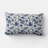 クレマエレガントティスつる植物フローラ水色 ランバークッション (裏面)