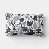 クレマエレガントティスつる植物フローラ水色 ランバークッション (裏面)