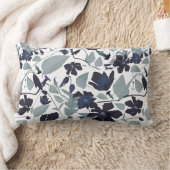 クレマエレガントティスつる植物フローラ水色 ランバークッション (ブランケット)