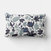 クレマエレガントティスつる植物フローラ水色 ランバークッション (正面)