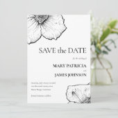 クレマチスのラインアートドローイング フォーマル 🌸 フラワーモダン セーブザデート (スタンド正面)