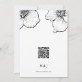 クレマチスのラインアートドローイング フォーマル 🌸 フラワーモダン セーブザデート (裏面)