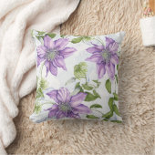 クレマチスの花の枕 クッション (ブランケット)