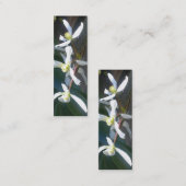 クレマチスのArmandiiの花のしおりの名刺 スキニー名刺 (正面/裏面)