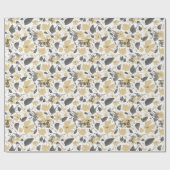 クレマチスイエローウォーター色フローラ ラッピングペーパー (フラット)