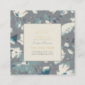 クレマチスイエローグレイ絵を描ウォーターカラーの花 スクエア名刺 (裏面)