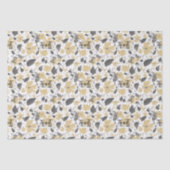 クレマチスイエローグレイ絵を描ウォーターカラーフローラ 薄葉紙 (正面)