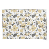 クレマチスイエローグレーウォーター色フローラデコール 枕カバー (正面)