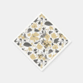 クレマチスイエローグレー植物水色 スタンダードカクテルナプキン (角)