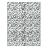 クレマチスグリーンブルー水彩花 テーブルクロス (正面)