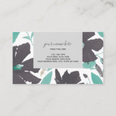 クレマチスグレーティール（緑がかった色）フローラルパターン 名刺 (裏面)