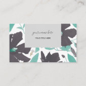 クレマチスグレーティール（緑がかった色）フローラルパターン 名刺 (正面)