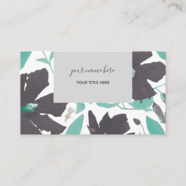 クレマチスグレーティール（緑がかった色）フローラルパターン 名刺