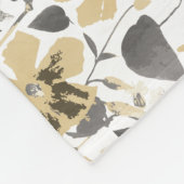 クレマチスファーリング金ゴールドグレーウォーター色つる植物 フリースブランケット (角)