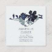 クレマチスフェローリングブルーグレーつる植物 スクエア名刺 (裏面)