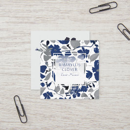 クレマチスフェローリングブルーグレーつる植物 スクエア名刺