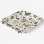 クレマチスフラワーイエローグレーボタニカル ペーパープレート (傾斜あり)