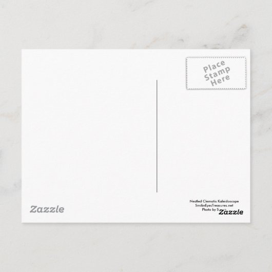 クレマチスフラワー万華鏡のように千変万化するパターンはがき ポストカード (裏面)