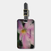 クレマチスフラワー花びらアップ近パーソナライズされたく ラゲッジタグ (正面縦)