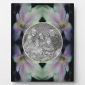 クレマチスフラワー花びら抽象芸術自分の写真を追加 フォトプラーク (正面)