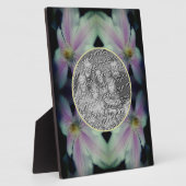 クレマチスフラワー花びら抽象芸術自分の写真を追加 フォトプラーク (側面)