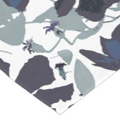 クレマチスブルーグレーフローラルパターンホームデコール ショートテーブルランナー (コーナー)