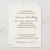 クレマチス2aの結露の葬儀の記念の発表 招待状 (裏面)