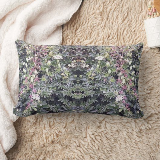 クレマチス714の花の写真の鏡のLumbarの枕 ランバークッション (ブランケット)