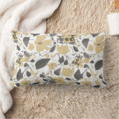 クレマティスつる植物イエローグレイ花 ランバークッション (ブランケット)