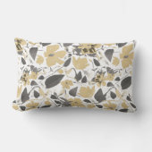 クレマティスつる植物イエローグレイ花 ランバークッション (正面)