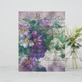 クレマティスつる植物手書き入力エフェメラスクラップブック紙 (スタンド正面)