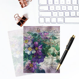 クレマティスつる植物手書き入力エフェメラスクラップブック紙