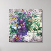 クレマティスつる植物手書き入力エフェメラ キャンバスプリント (正面)