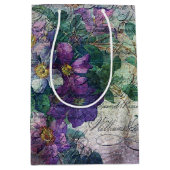 クレマティスつる植物手書き入力エフェメラ ミディアムペーパーバッグ (正面)