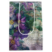 クレマティスつる植物手書き入力エフェメラ ミディアムペーパーバッグ (裏面)