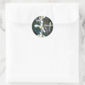 クレマティスアルマンディブロッサムステッカー ラウンドシール (バッグ)