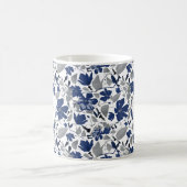 クレマティスエレガントつる植物ブルーウォーター色の花 コーヒーマグカップ (中央)