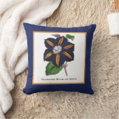 クレマティススターオブインディアボタニカルイラストレーション クッション (ブランケット)