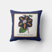 クレマティススターオブインディアボタニカルイラストレーション クッション (裏面)
