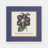 クレマティススターオブインディアボタニカルイラストレーション スタンダードランチョンナプキン (正面)