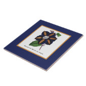 クレマティススターオブインディアボタニカルイラストレーション タイル (側面)