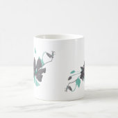 クレマティスティール（緑がかった色）水彩フローラ コーヒーマグカップ (中央)